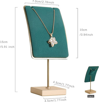 GemeShou Green necklace holder small jewelry stand, Velvet necklace display - Image 4