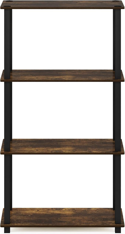 Furinno TURN-S-TUBE Storage Shelves, 4-Tier Book Shelf, Corner Shelf, Toolless - Image 8