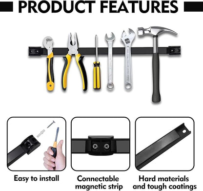 24" Magnetic Tool Holder, 5 Packs Magnetic Storage Strips Magnet Bar PVC Coated - Image 4