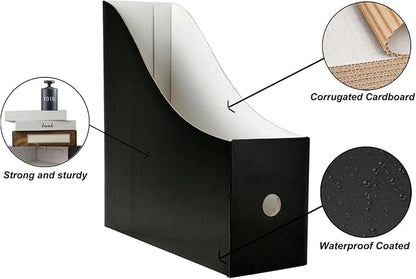 Limitliho 24 Pack Black Cardboard Magazine File Holder - Image 2