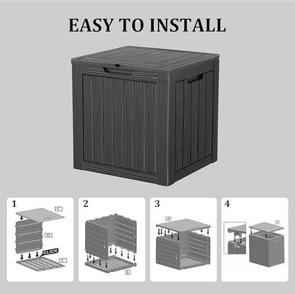 35 Gallon Lockable Resin Outdoor Storage Box, Waterproof & Weather Resistant - Image 7