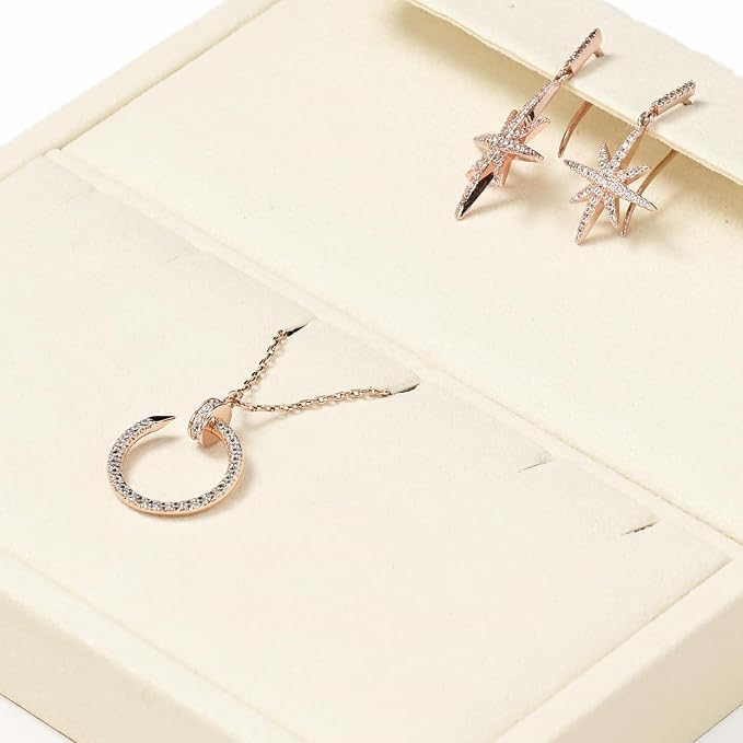Oirlv Microfiber Jewelry Display Storage Tray Pendant Stud Earrings Tray - Image 7