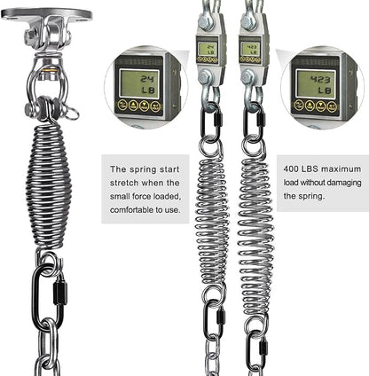 SELEWARE Hammock Chair Hanging Kit, Bearing Swing Hanger w/Spring & Chain | - Image 4