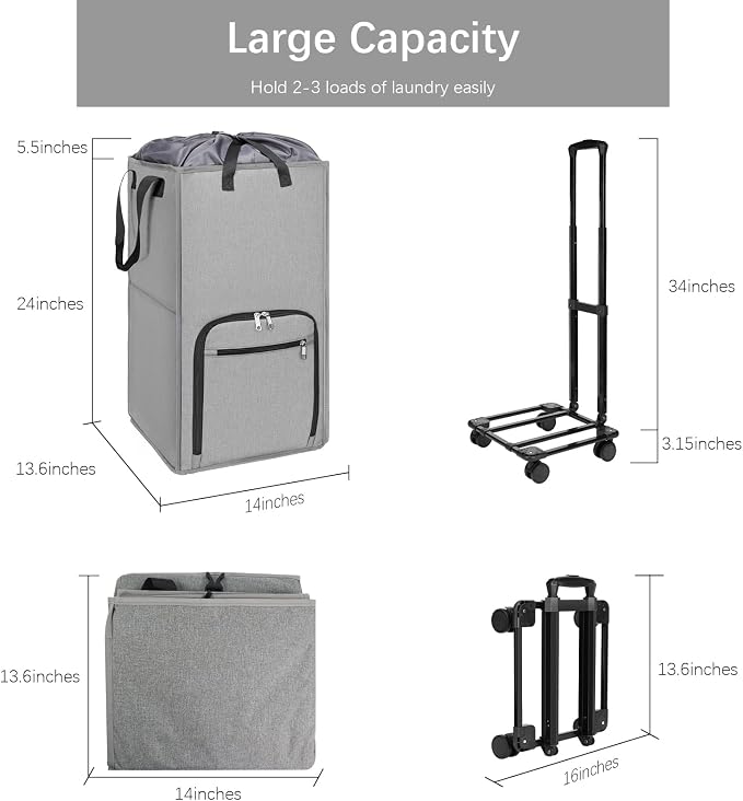 Bukere Rolling Laundry Hamper - Image 8