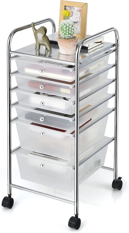 Giantex 6 Storage Drawer Cart Rolling Organizer Cart by Giantex