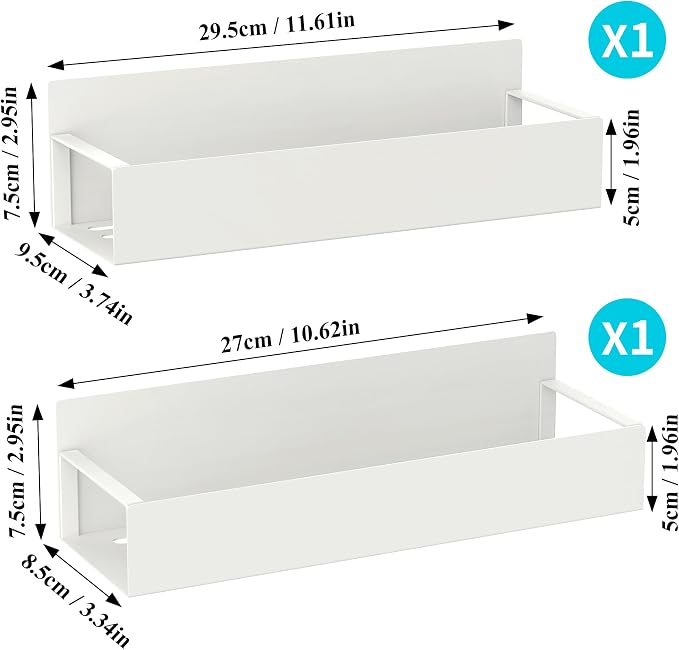 Metal Magnetic Spice Rack for Refrigerator Cream White, 2 Pack | Magnetic - Image 7