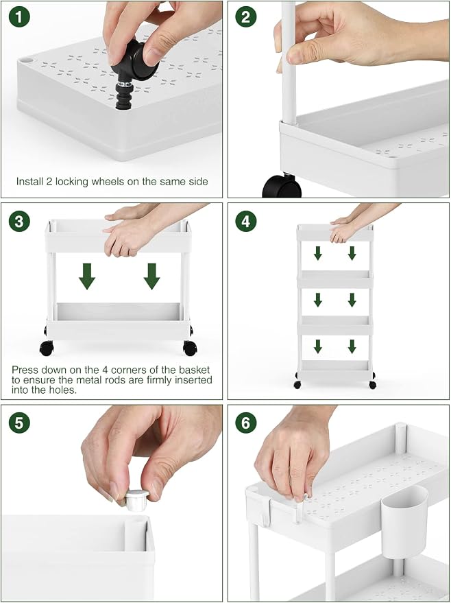 LEHOM Slim Rolling Storage Cart - Image 8
