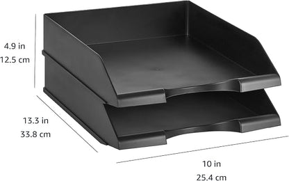 Amazon Basics Rectangular, Stackable Office Letter Organizer Desk Tray - Image 4