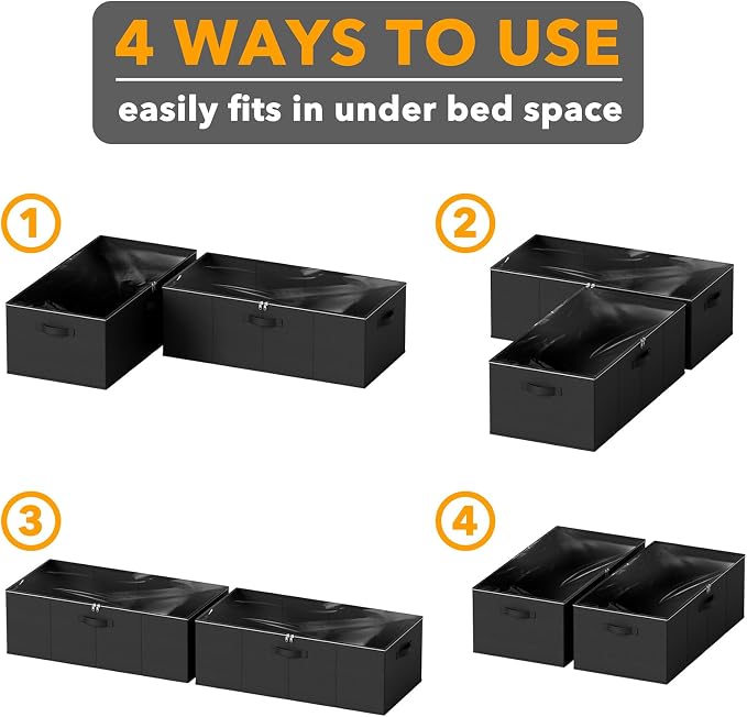 SpaceAid 2 Pack 10" High Under Bed Storage Containers, Large Underbed Storage - Image 6