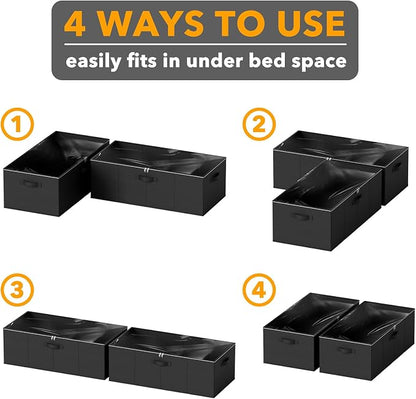 SpaceAid 2 Pack 10" High Under Bed Storage Containers, Large Underbed Storage - Image 6