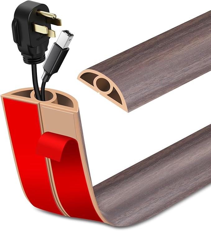 Floor Cord Cover Self Adhesive Cord Hider Floor Extension Cord Covers by LSGCQ