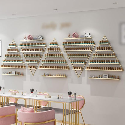 Elegant Wall Mounted Nail Polish Storage Rack Set of 10 Triangular Cosmetic by Unknown