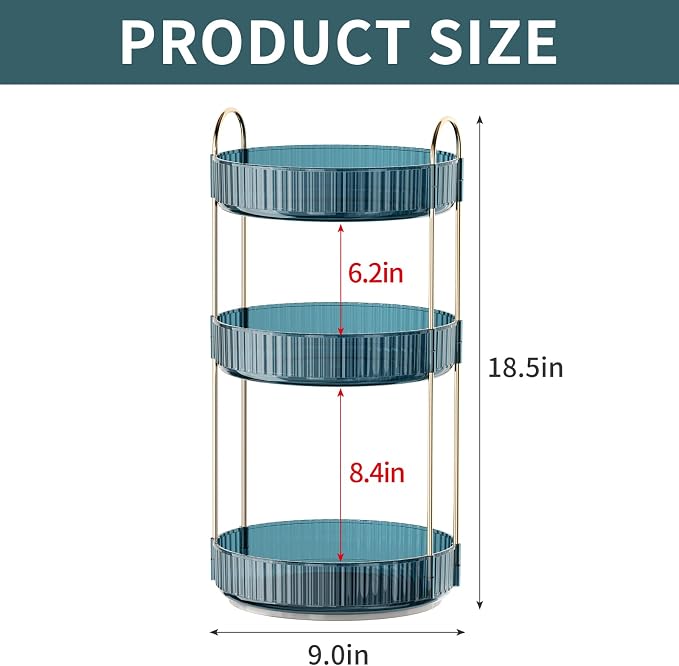 360° Rotating Makeup Organizer, Bathroom Organizers and Storage Holder Rack - Image 2