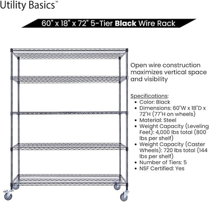 NSF Commercial 5-Tier Wire Shelving - Image 5