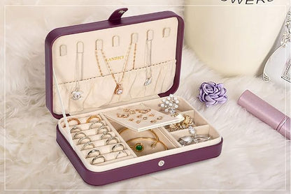 LANDICI Small Jewelry Box for Women Girls, PU Leather Travel Jewelry Case - Image 6
