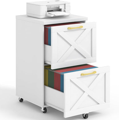 Halitaa Farmhouse 2 Drawer Small File Cabinet by Halitaa