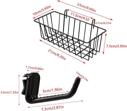2 Pack Grid Panels Hanging Wire Basket Storage - Image 2