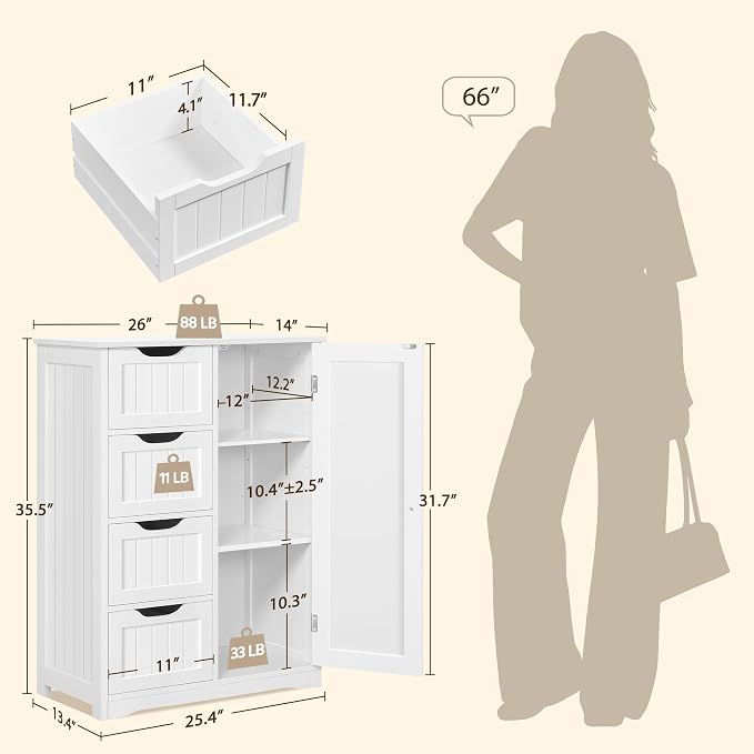 Yaheetech Bathroom Storage Cabinet - Image 3