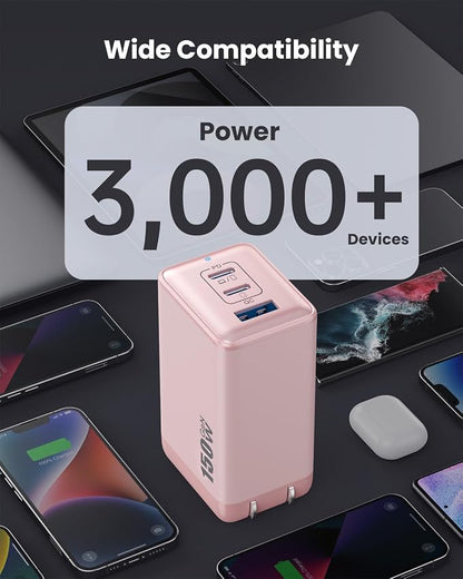 150W USB C Charger Block, GaN III Compact Foldable Wall Charger 3 Port Fast - Image 3