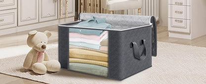 Large Clothes Storage Bags 4 Pack, Foldable Closet Organizers - Image 8