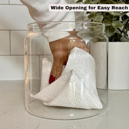Glass Jar with Lid Half Gallon - 64oz Kitchen glass canisters - Airtight Acacia - Image 6