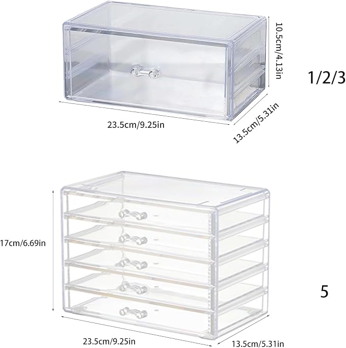 Space Saving Acrylic Cosmetic Storage Drawers Multi Drawers Acrylic Organizer - Image 6