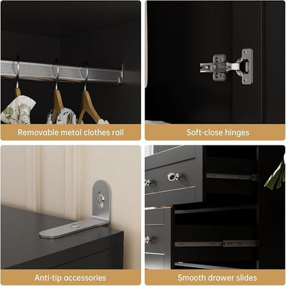 VOWNER 71" Tall Armoire Wardrobe Closet - Image 7