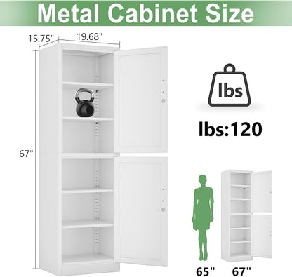 Ckzbx Metal Locker Tall Narrow Storage Cabinet, Gym Home Office, Entryway and - Image 3