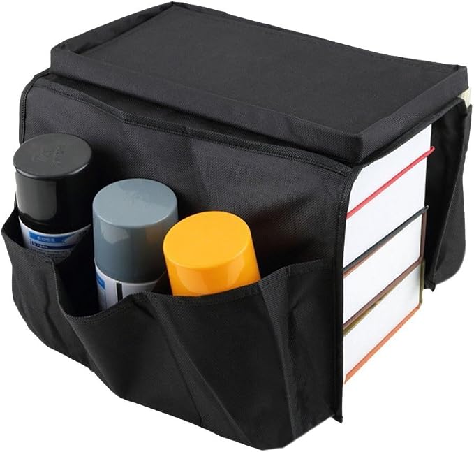 Sofa Armrest Organizer with Cup Holder Tray 6 Pockets TV Remote Control - Image 4