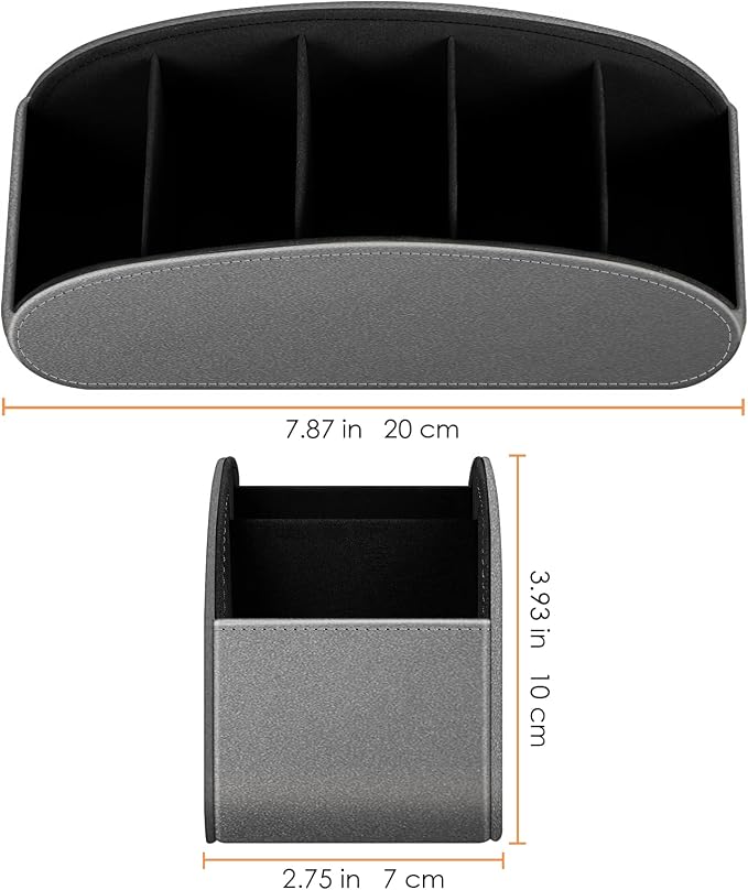 FINTIE Remote Control Holder, 5 Compartments Vegan Leather TV Remoter Caddy - Image 6