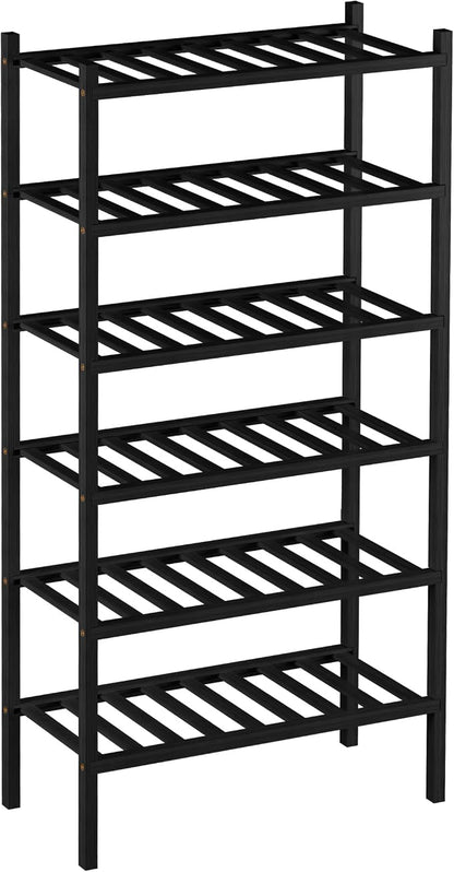 6-Tier Bamboo Small Shoe Rack, Free Standing Wood Shoe Shelf Storage Organizer - Image 7