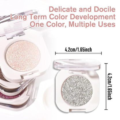 Slive Single Glitter Eyeshadow Makeup, Neutral Powde Eye Shadow - Image 5