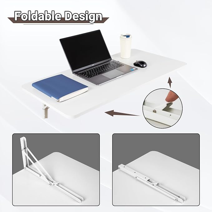 Wall Mounted Folding Table 39.4”L x 19.7”W, Laundry Folding Table - Image 4