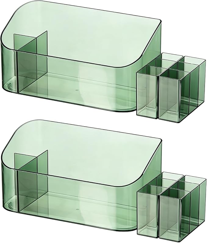SUNFICON 2 Pack Makeup Trays Organizers Holders Cosmetic Display Cases Tabletop - Image 11