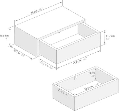 Mobili Fiver, Riccardo Floating nightstand, 17.7" x 9.8" x 6.1 ", - Image 3