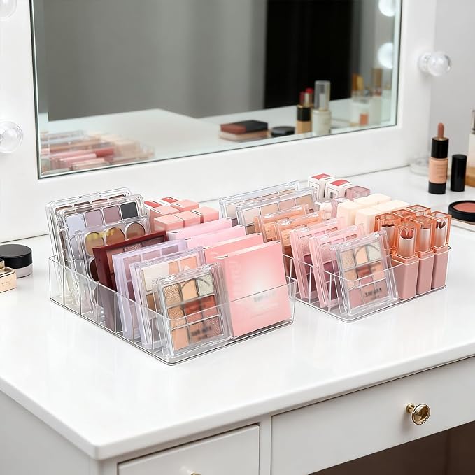 2 Pack Makeup Organizer for Eyeshadow Palette and Lipstick Organizer, 7 Section - Image 9