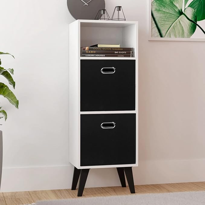 Black Foldable Storage Cubes Bins, Fabric Storage Box Cubes Organizer Baskets - Image 4