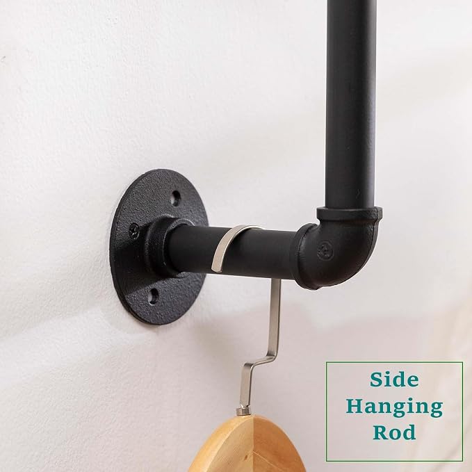Clothes Rack, Industrial Wall Pipe Clothing Rack - Image 7