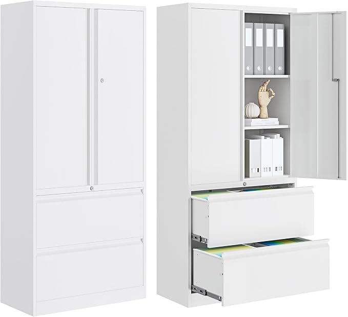2-Drawer Metal File Cabinet, Lateral Vertical Filing Cabinets by PEUKC