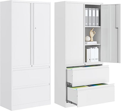 2-Drawer Metal File Cabinet, Lateral Vertical Filing Cabinets by PEUKC