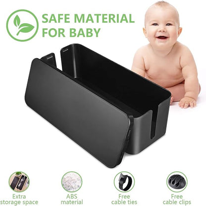 Cable Management Box, Large Cord Organizer Box to Hide Power Strip & Under Desk - Image 2