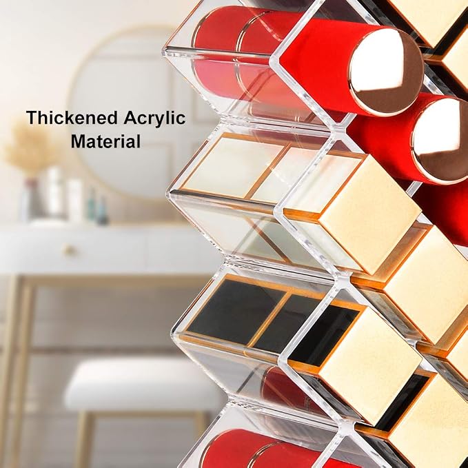 JessLab Lipstick Organizers, Acrylic Holder Lip Gloss Tower Clear Cosmetic Fish - Image 4