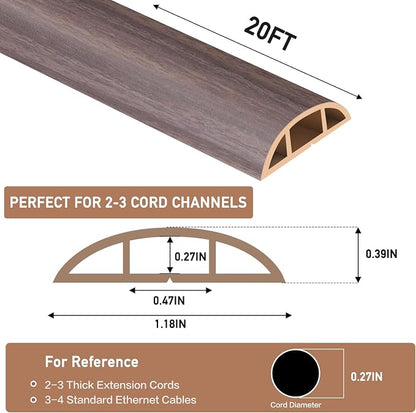 Floor Cord Cover Self Adhesive Cord Hider Floor Extension Cord Covers - Image 2