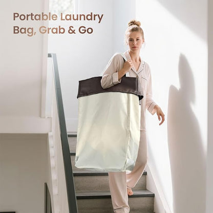 160L Laundry Basket with Wheels, 2-section Rolling Laundry Basket, Large - Image 7