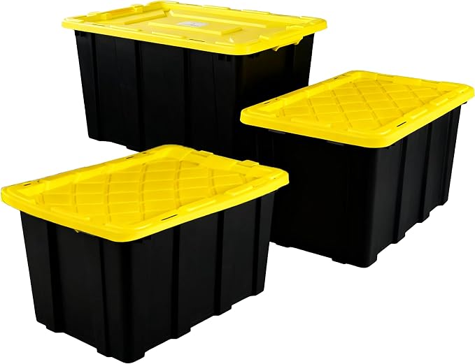 4-Pack Industrial Tote, Plastic Storage Container Bins - Image 5
