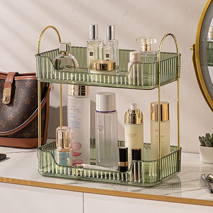 shuang qing Bathroom Counter Organizer Countertop Storage, Cosmetics Skincare - Image 2