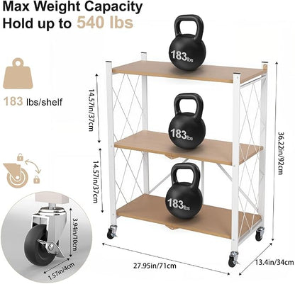 3-Tier Foldable Storage Shelves - Image 2