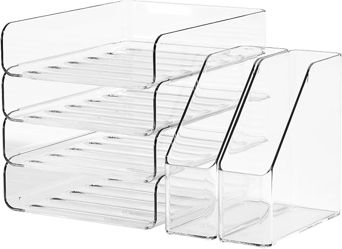 4-Tier Brown Acrylic Paper Tray Organizer by Unknown