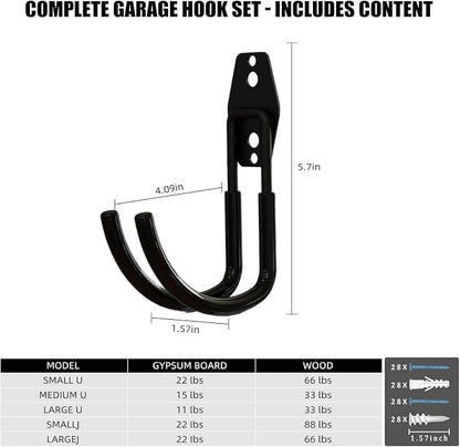 Garage Hooks, 6 Pack Large Round Wall Hooks - Image 2