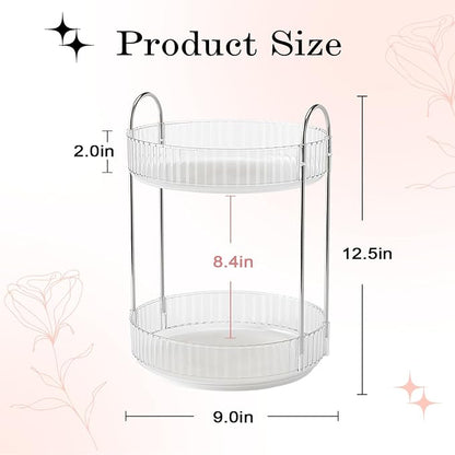 Rotating Makeup Organizer, 360° Spinning Makeup Storage Holder Rack, Dresser - Image 3